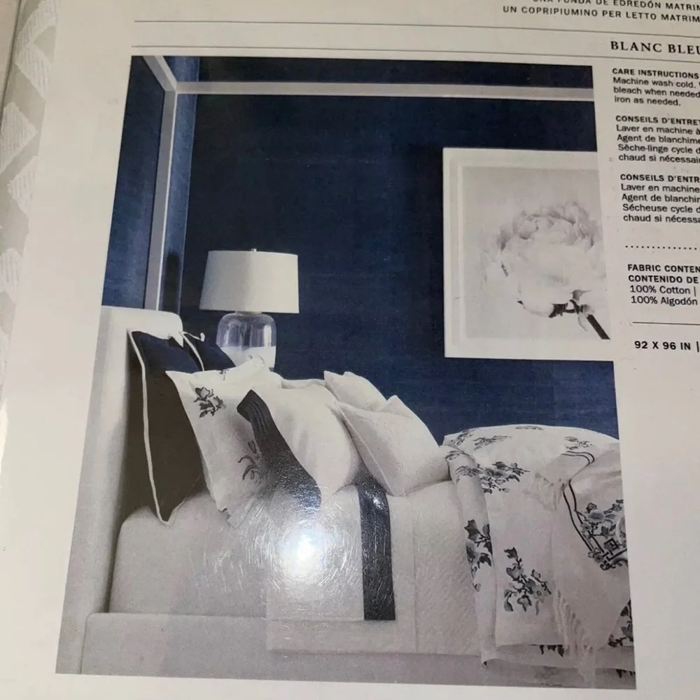 🎉HP🎉New! Ralph Lauren BlancBleu Fallon Floral SateenDuvet Queen+ 2 St Shams $615 - Picture 13 of 16